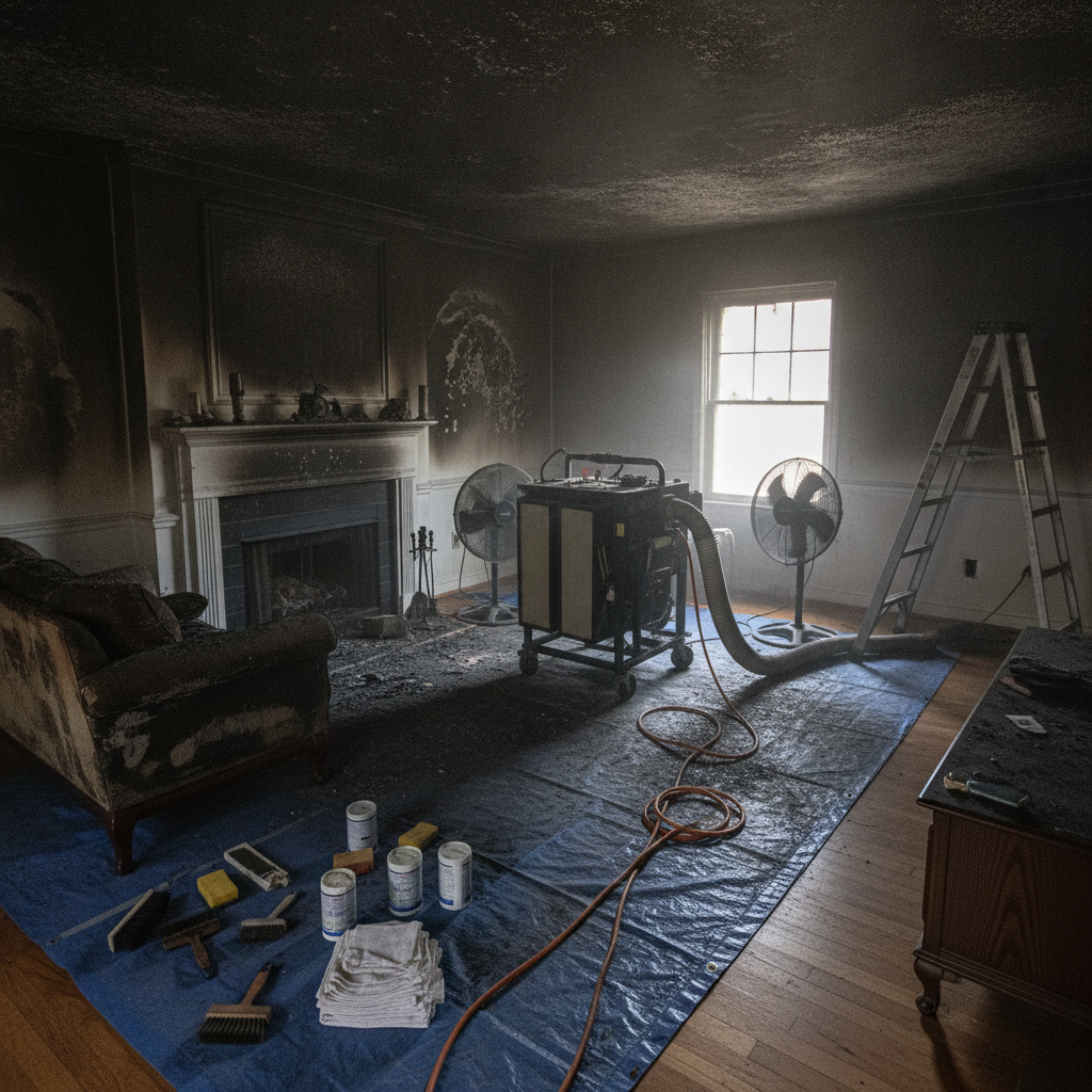 smoke damage restoration service (no people)